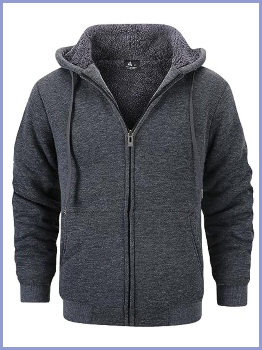 Men's Full Zip Hoodie Heavyweight Fleece Sherpa Lined Sweatshirt